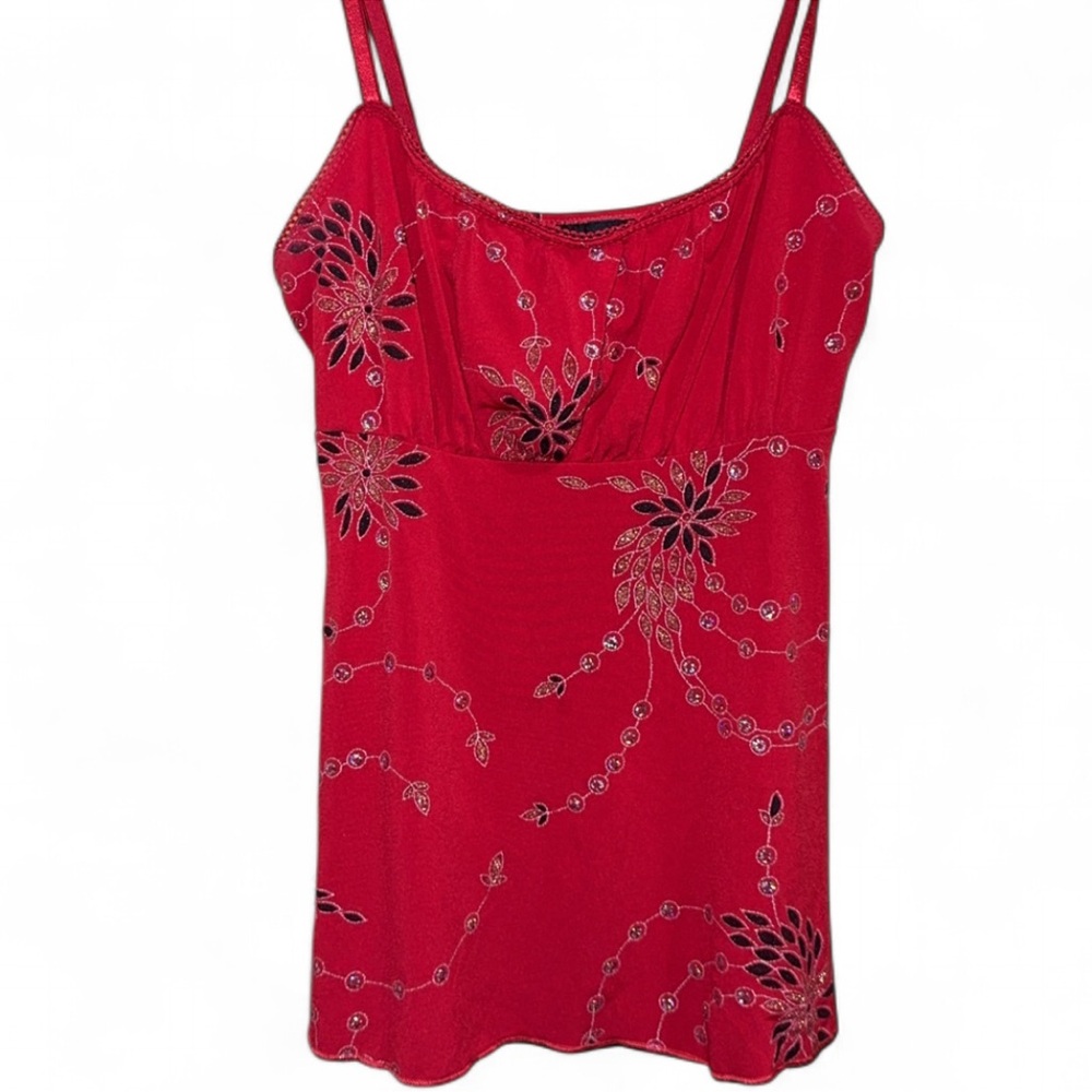 Y2K floral sparkly top